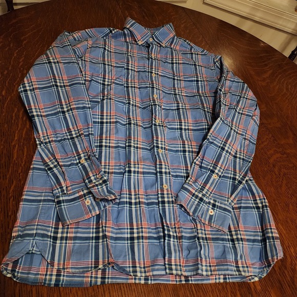 Southern Tide Slim Fit Blue & Red Plaid Shirt Size M Preppy Dapper Sophisticated - Picture 2 of 7